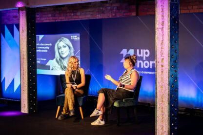Molly and Naomi on stage at Up North