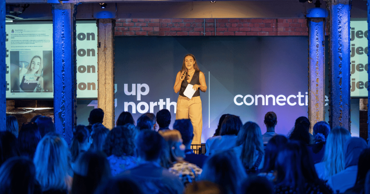 Grace Andrews on stage at Up North