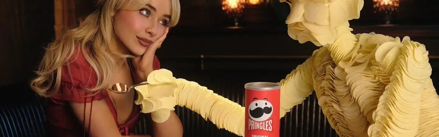 Super Bowl half time ad Sabrina Carpenter and Pringles